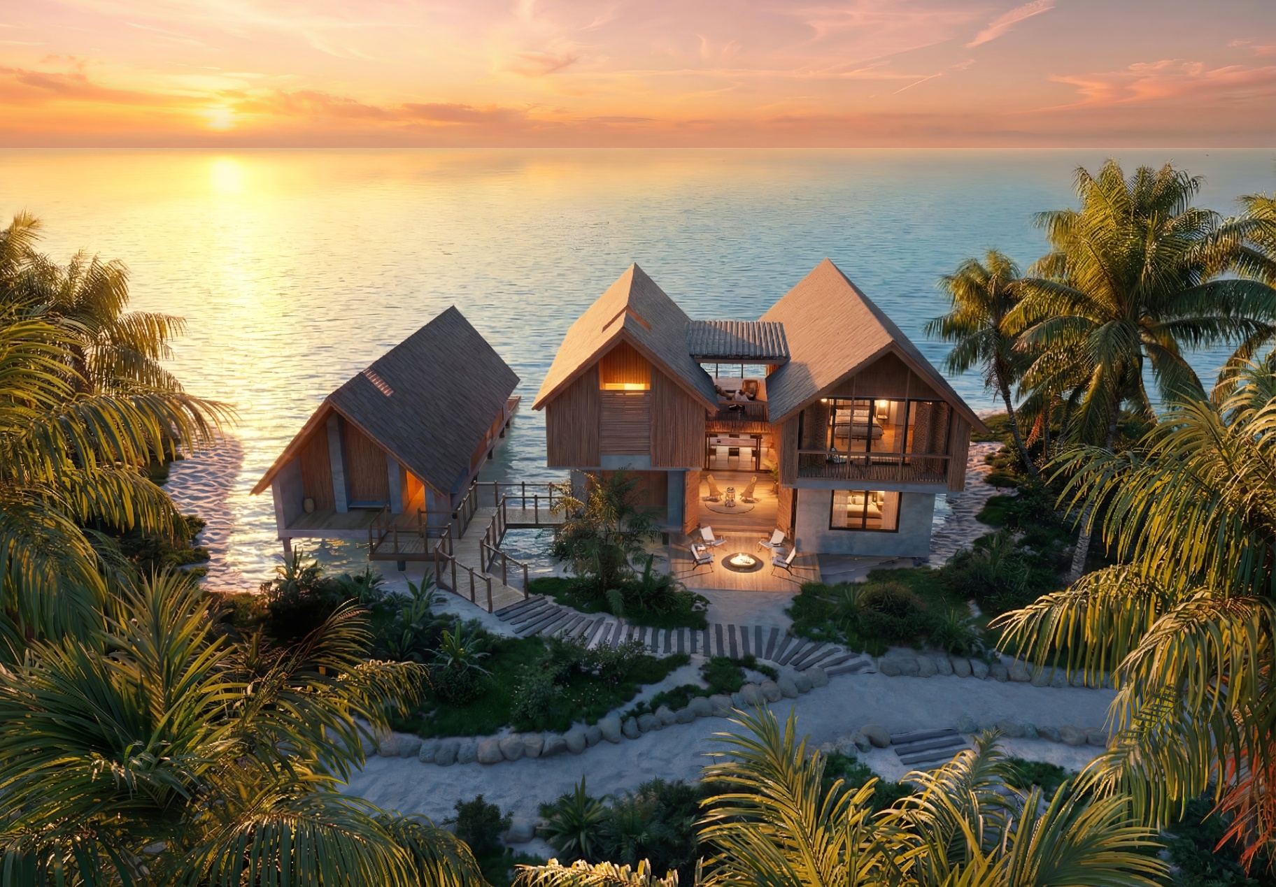 Six Senses Residences Belize at sunset